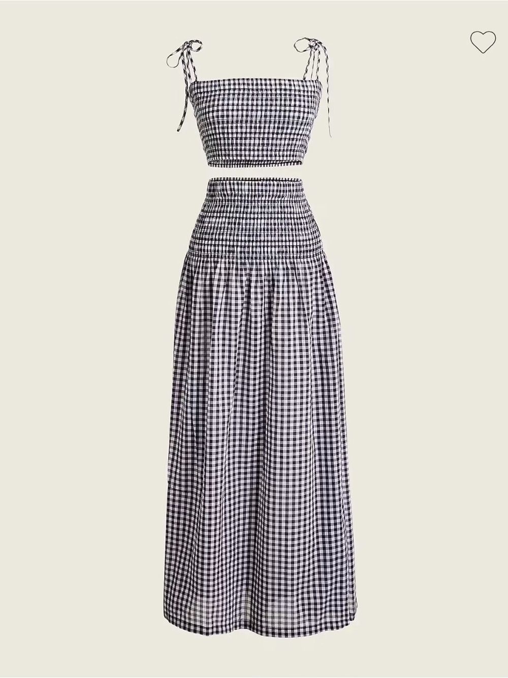 J. Crew Black and White Gingham Maxi Skirt Set - Picture 1 of 4